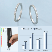 Anillo Apilable de Plata de Ley 925 Chapado en Oro Blanco con Diamante Simulado Moissanite VVS, Joyería, Regalo, Anillos de Boda para Mujer