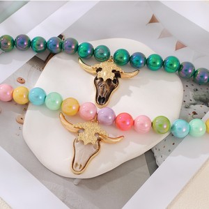 Collana girocollo da donna Asu Cross-border, nuovo stile, personalizzata, trendy, dolce, audace, con perline colorate a testa di toro, regalo per lei - Product Image 4