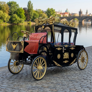 Carrosse royal de luxe noir et doré pour visites touristiques, carrosse électrique sans chevaux, couleur et style personnalisés - Product Image 1