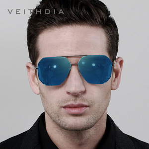 Veithdia Men's Square Metal Sunglasses UV400 Polarized Nylon Lens Outdoor Sun Protection Glasses 8258 - Product Image 4