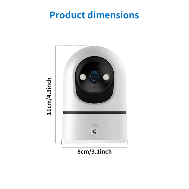 Wireless 1080P HD Indoor IP Camera Auto Night Vision 2-Way Audio CMOS Memory Card Cloud Home Security PTZ WIFI Camera