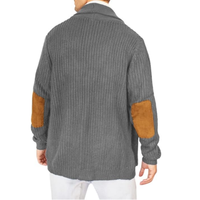 Pull cardigan à col châle pour homme, multicolores, boutonné, en tricot, avec poches