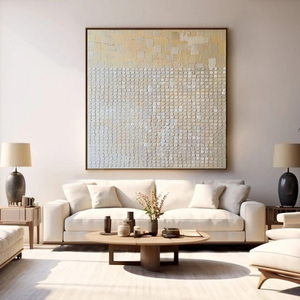 Pintura Moderna Abstracta de Gran Tamaño en Beige Estilo Wabi Sabi, <span class=keywords><strong>Arte</strong></span> en Lienzo Pintado a Mano para Hogar y Galería - Product Image 4