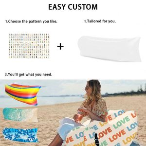 Modern <b>Inflatable</b> Air <b>Sofa</b> Reclining Foldable Beach Lounge Chair for Outdoor Travelling Camping - Product Image 4