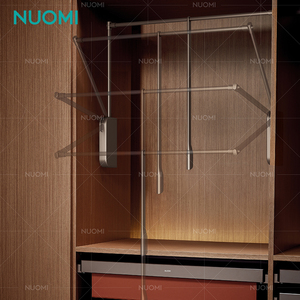 Nuomi ralphie Tùy Chỉnh Mềm Đóng Quần Áo Móc Áo Kim Loại Kéo Xuống Tủ Quần Áo Nâng Móc Áo Bán Buôn Treo Đường Ray Cho Quần Áo - Product Image 3