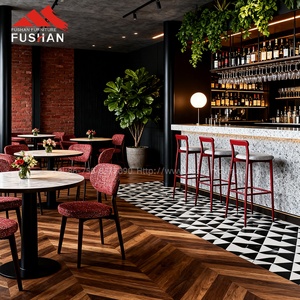 Mobilier de maison nordique moderne chaise de salle à manger rembourrée en lin de café chaises de table de restaurant de couleur mélangée comme le salon - Product Image 2