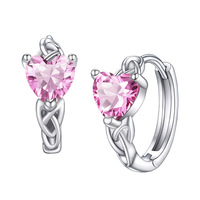 CAOSHI Boucles d'oreilles créoles personnalisées en laiton avec zircon, design torsadé en forme de cœur, 4 couleurs, pour femmes, mariage, mode, fête