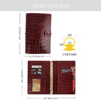 Hongbo meilleure vente 8 couleurs or-anneau A6 cuir de Crocodile mince budget classeur planificateur de voyage comme élastique argent farce organisateur
