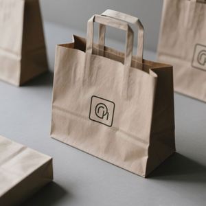 Sac en papier kraft gaufré de qualité supérieure, toucher doux, pour emballage de parfum et d'huiles essentielles - Product Image 1