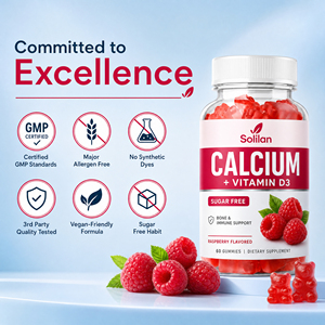 Gommose di Calcio e <span class=keywords><strong>Vitamina</strong></span> <span class=keywords><strong>D3</strong></span> Solilan OEM, Integratore per Ossa e Articolazioni, Etichetta Privata, per Adulti e Bambini, Supporto Immunitario - Product Image 2