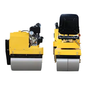 Low price manual mini guide vibration double single drum baby ride on walk behind hand compactor road roller