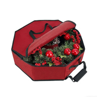 Étui de rangement pour couronne de Noël, coque rigide en tissu, 10-20L, carré