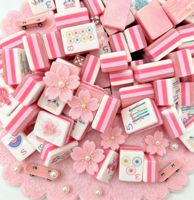 2026 Set Mahjong Akrilik Glitter Tema Oriental Romantis 160pcs Baru dengan Ubin Berpola Spiral Pink untuk Kolektor Permainan Papan