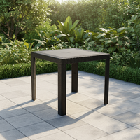 Table en plastique empilable de haute qualité pour l'extérieur, couleur noire, style moderne, idéale pour les restaurants et les cafés