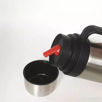 Kit de Termo de Acero Inoxidable de Doble Capa con Media Manija 1 L, Mantiene 24 hs, para Mate Paraguayo