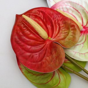 ดอกอันธูเรียมประดิษฐ์ ขนาด 30 ซม.-100 ซม. งานจำลองเสมือนจริงสำหรับตกแต่งงานแต่งงาน  จัดดอกไม้จากยางนิ่ม - Product Image 1