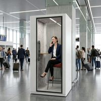 Cabine de bureau insonorisée Vestael pour une personne, cabine téléphonique privée pour le lieu de travail, cabine de travail silencieuse