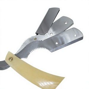 Rasoir de barbier IKZARSA de haute qualité, lame en acier inoxydable, manche en os de buffle, rasoir à lame simple pour le visage et le corps, utilisation en extérieur - Product Image 6