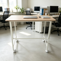 Escritorio Plegable de Alta Calidad, Unidad Pequeña para el Suelo, Multifuncional, Simple, con Base de Hierro y Tablero de Densidad Media, Mesa de Oficina para Computadora