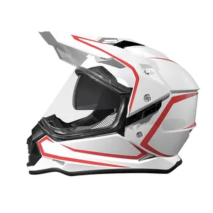 Hot Selling Anti Glare Dual Lens ABS Shell Men's Black Off-road Motorcycle Helmet