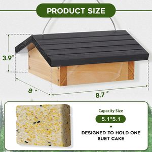 Durable Eco-Friendly Cedar Wood Solid Upside-Down Suet <strong>Feeder</strong> Winter <strong>Bird</strong> <strong>Feeders</strong> Outdoors Hanging Squirrel Proof Easy Refill - Product Image 2