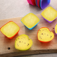 Manjia moules à muffins multicolores en Silicone antiadhésifs, faciles à nettoyer, sans BPA, doublures de Cupcake, réutilisables, cuisson en Silicone