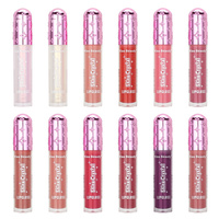 Gloss à lèvres brillant cristallin Kiss Beauty 5 ml, vente en gros, OEM, étiquette privée personnalisée, maquillage cosmétique, gloss à lèvres pailleté
