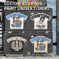 T-shirt unisexe vintage coupe ample en coton 100% pour impression DTG et sérigraphie, style streetwear, logo personnalisé, coupe droite et ample