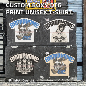 เสื้อยืดพิมพ์ลายสกรีน DTG ทรงบ็อกซี่  แบบเรกูลาร์ สกรีนโลโก้ได้ตามสั่ง สไตล์สตรีทแวร์ ยูนิเซ็กซ์ ผ้าฝ้าย 100% วินเทจ ทรงหลวม - Product Image 2