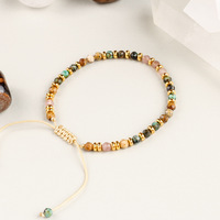 2025 fait à la main Style rétro tressé corde Bracelet coloré perles de pierre semi-précieuses avec Design géométrique unisexe cadeau à la mode
