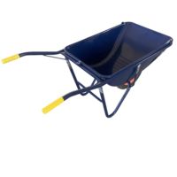 Carretilla de Acero Reforzado WB3502 con Rueda Única y Caja Profunda para Jardín, Obra y Transporte de Arena