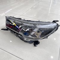 Kit de conversion de carrosserie de camionnette, systèmes d'éclairage, phares ABS+LED, 3 lentilles, phare avec logo GR bleu pour Hilux Revo 2016