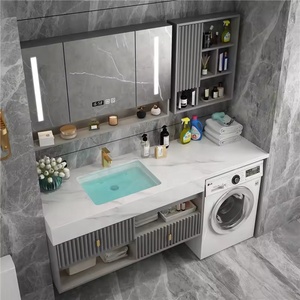 <span class=keywords><strong>Mueble</strong></span> de Baño Moderno con <span class=keywords><strong>Lavabo</strong></span> de Piedra Simple, <span class=keywords><strong>Lavadora</strong></span> Integrada en el Balcón y <span class=keywords><strong>Mueble</strong></span> de Baño - Product Image 3