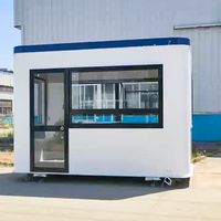 Kiosque de sécurité modulaire résistant aux intempéries en acier anticorrosion avec auvent rétractable pour villa et accès au parking