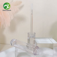Tubes de gloss à lèvres ronds transparents vides de 4 ml, emballage cosmétique personnalisé avec étiquette, conteneur avec matériau AS