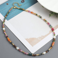 Chakra plaqué or véritable perle d'eau douce 18 pouces collier à breloques pierre naturelle agate cristal femmes