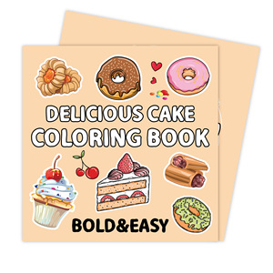 Libro de Colorear Personalizado al por Mayor para Adultos y Niños, Diseños Sencillos y Grandes para Relajarse, con una Variedad de Alimentos, Frutas y Pasteles - Product Image 1
