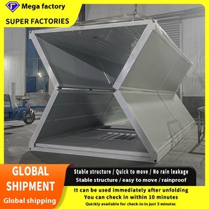 Rumah kontainer lipat baja persegi Modern, untuk kantor & Hotel konstruksi sementara bangunan cepat dengan garansi 5 tahun - Product Image 2