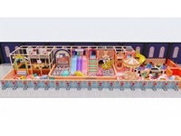 Équipement de jeu intérieur commercial à thème pastel : Toboggan triple à bandes lumineuses, Piscine à balles rose, Fontaine à balles, Carrousel animalier, Piscine à billes