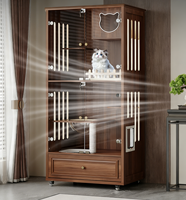 Villa pour chat de style chinois moderne luxueuse en bois massif écologique imperméable Maison pour animaux de compagnie Espace intérieur spacieux Chaterie