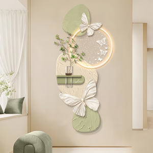 Hiện đại đơn giản phong cách phòng khách trang trí với LED & hoa nhân tạo bằng đá sa thạch bề mặt tường trang trí nội thất - Product Image 3