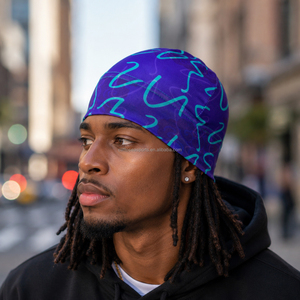 Berretti Personalizzati in Raso Stampato con Teschio e Dreads per Uomo, Cappelli Semplici Multicolore OEM di Alta Qualità - Product Image 1