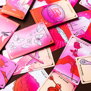 Rose-Thema, Mooi Rood Met Gouden Randen, Luxe En Extravagante Fabriek Groothandel Aangepaste Tarotkaarten - Product Image 3