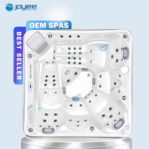 JOYEE Bains à remous d'extérieur au design moderne, Spa Jacuzzi avec coussin EVA souple, mur d'eau LED, pour la détente à domicile et à l'hôtel - Product Image 1
