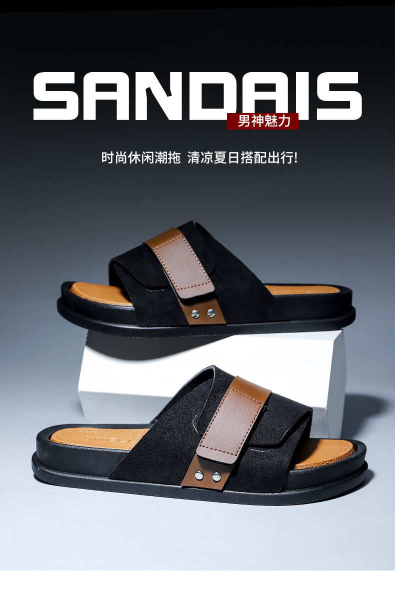 Men's Non-slip Walking Slippers with Thick Sole Shoes Casual Beach Slipper Sandals