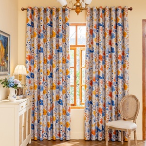 Phong Cách Mục Vụ Sang Trọng Thiết Kế Mới Cao Màn Hoa In Rèm Cửa Với Grommet Hàng Đầu Cho Phòng Khách Nhà Cửa Sổ - Product Image 1