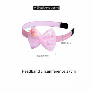 Diadema <span class=keywords><strong>de</strong></span> <span class=keywords><strong>pan</strong></span> tridimensional antideslizante con lazo <span class=keywords><strong>de</strong></span> encaje para niños, accesorios para el cabello ligeros y duraderos hechos a mano - Product Image 4