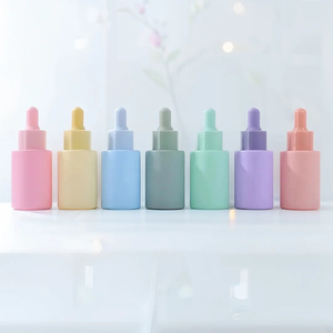 Flacon compte-gouttes en verre d'huile essentielle vide mat de 30ml de couleur personnalisée pour les soins de la peau des cheveux Surface de sérigraphie en forme de cylindre - Product Image 5