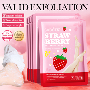 <span class=keywords><strong>Masque</strong></span> exfoliant pour les pieds à la fraise VC SADOER, produits pour les pieds, hydratant, élimine les peaux mortes, <span class=keywords><strong>masque</strong></span> exfoliant pour les pieds, étiquette privée OEM/ODM - Product Image 1