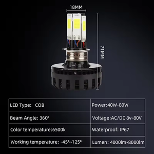 ไฟตัดหมอก LED สำหรับมอเตอร์ไซค์ 6 ด้าน COB พร้อมเลนส์ 5 ชิ้น สำหรับอุปกรณ์เสริมสำหรับการขับขี่มอเตอร์ไซค์ - Product Image 4